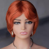 10 inch short orange human hair wig